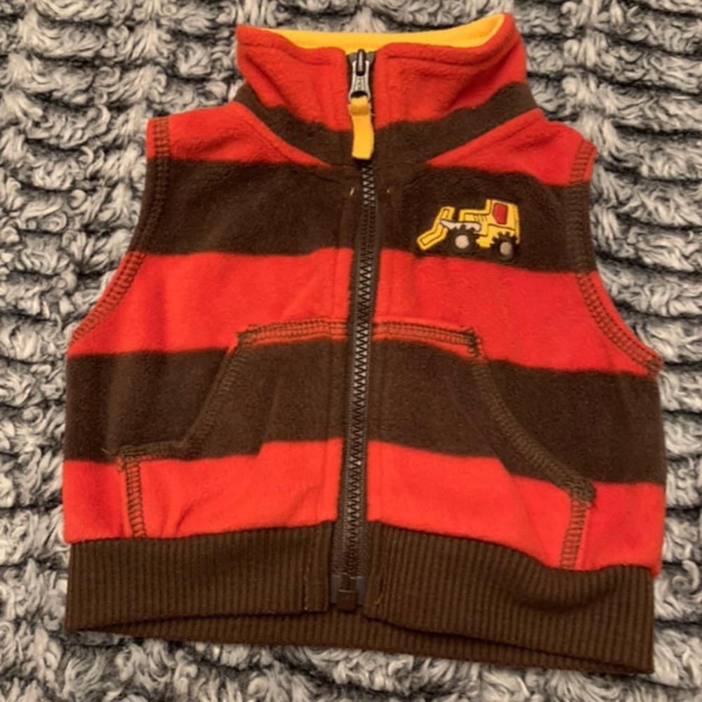 Newborn Red and Brown Striped Vest
